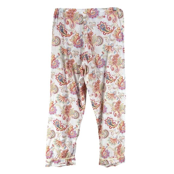 BedHead Anthropologie Women 8 Paisley PJ Set Cropped Comfy Lounge Quiet Luxury - Picture 7 of 16